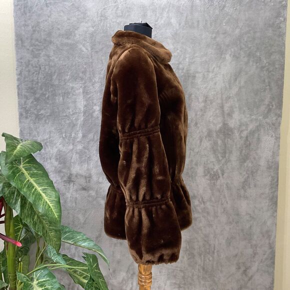Vintage JORDACHE FAUX FUR Coat WOMEN’S SIZE L LOGO Lined Pockets USA - Picture 2 of 14